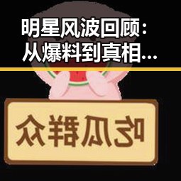 明星风波回顾：从爆料到真相，谁才是真正的赢家？